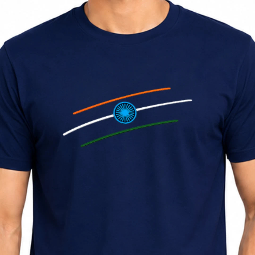 Premium Patriotic Theme Pure Cotton T-Shirt | 180 GSM, Bio-Washed Regular Fit Graphic Tee