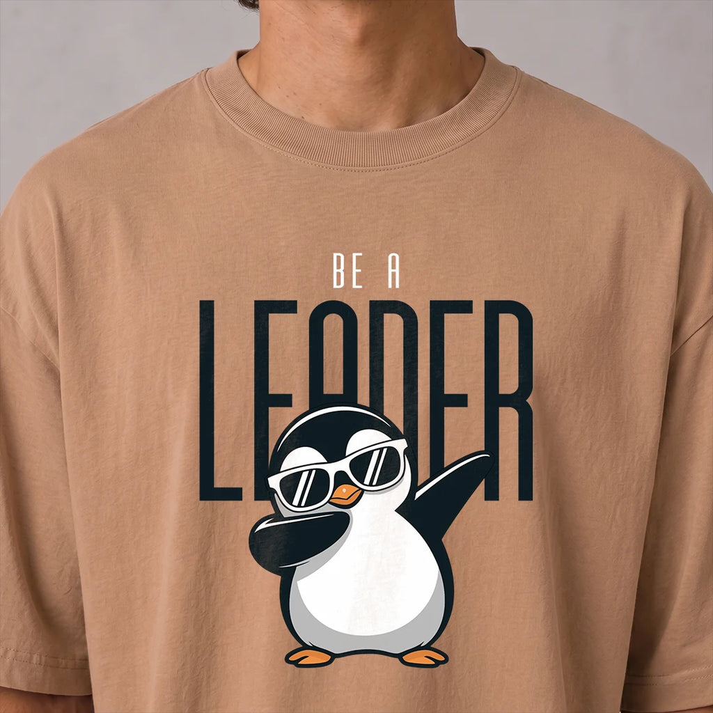 Excello Premium Oversized Graphic T-Shirt | 240 GSM Pure Cotton | Be A Leader