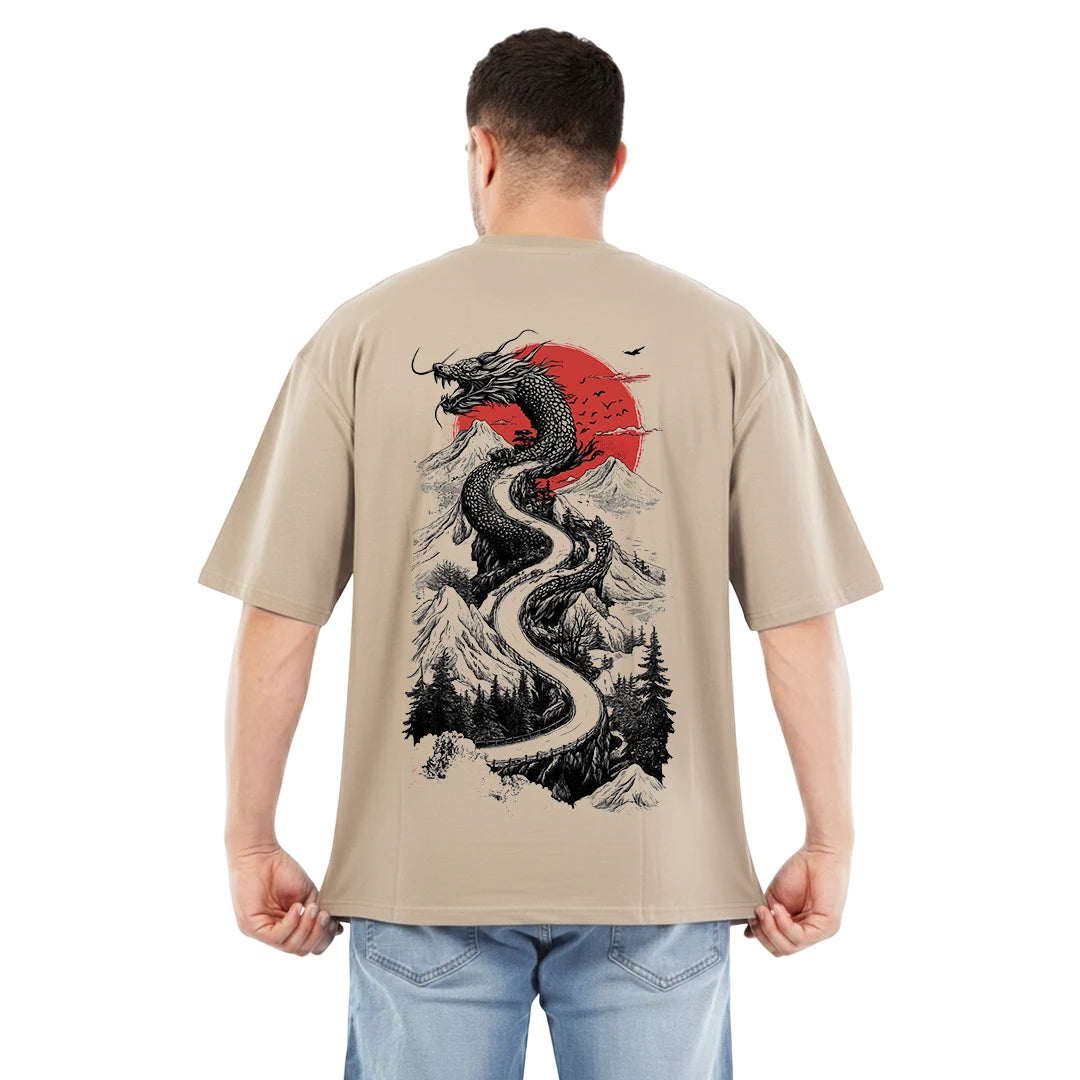 Dragon Warrior Premium Oversized Cotton T-Shirt | High-Density Graphic Streetwear Tee