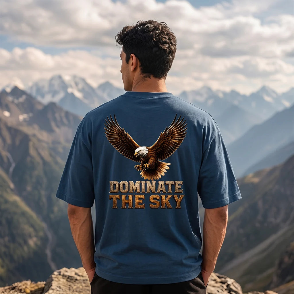 Men's India Air Force Eagle Graphic T-Shirt - 240 GSM Oversized