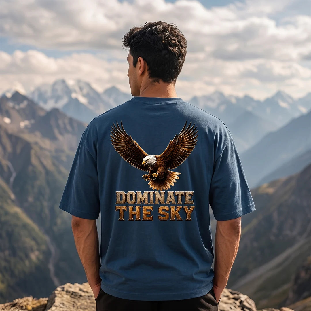 Men's India Air Force Eagle Graphic T-Shirt - 240 GSM Oversized
