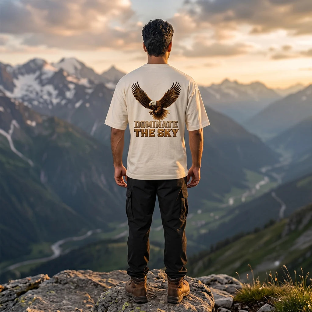 Men's India Air Force Eagle Graphic T-Shirt - 240 GSM Oversized