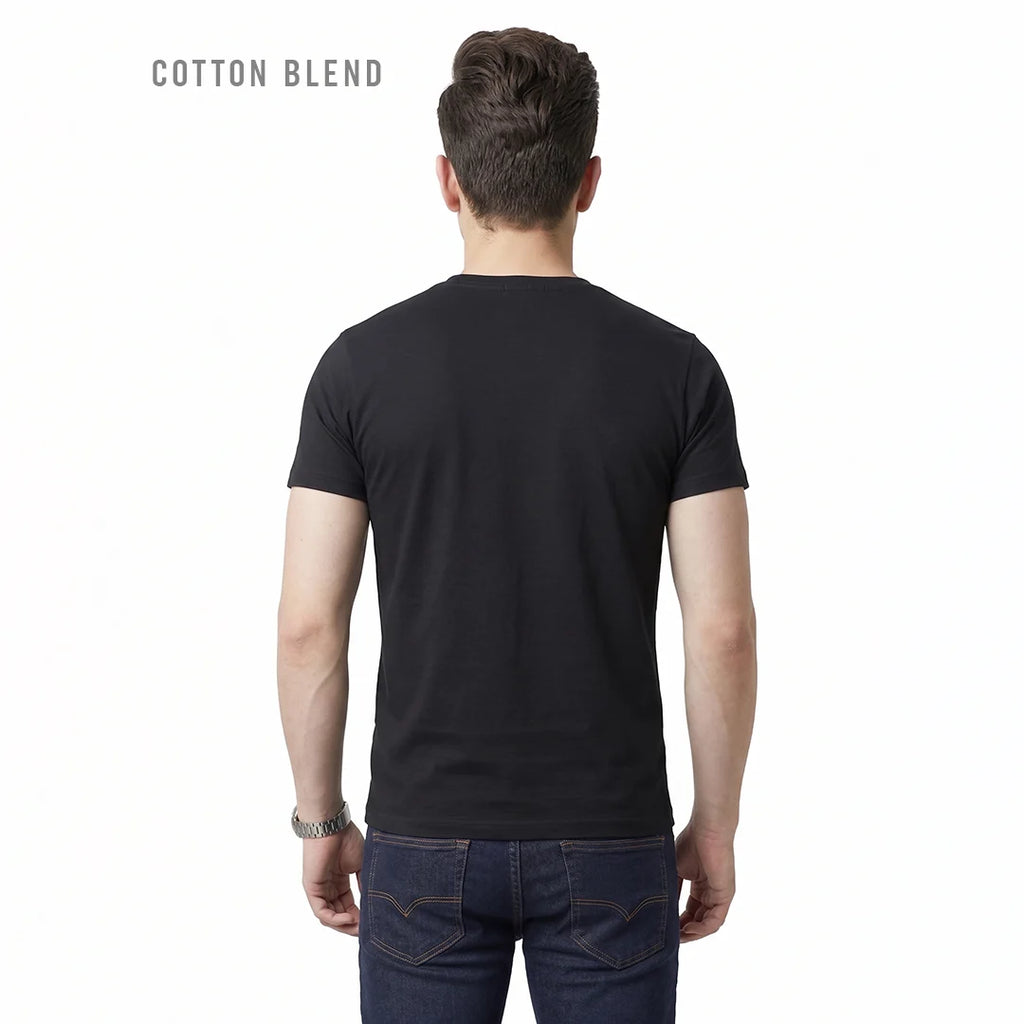 Premium Men's Cotton Blend T-Shirt | 180 GSM Bio-Washed | Excello Embroidered Logo