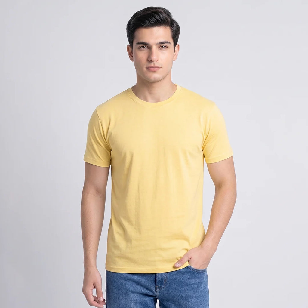 Premium Men’s Round Neck Pure Cotton T-Shirt Combo – 180 GSM Biowashed Regular Fit Half Sleeve Tees (Pack of 3)