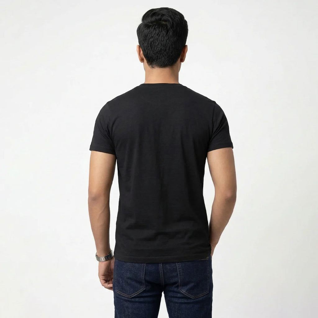 Men's Regular Fit Round Neck T-Shirt – Premium 180 GSM Biowashed Cotton Blend Half Sleeve Tee