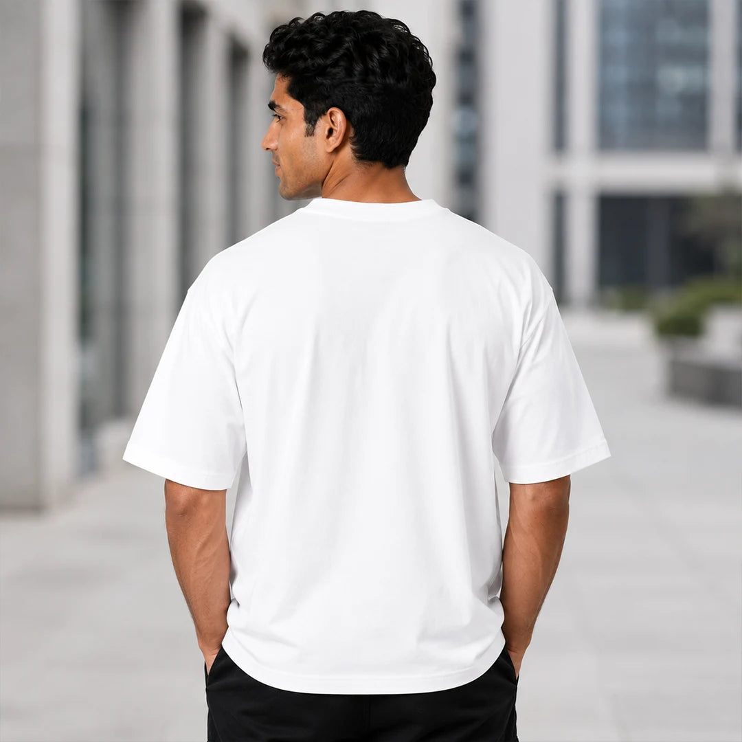 Indian Navy Warship Graphic Oversized T-Shirt - 240 GSM Pure Cotton