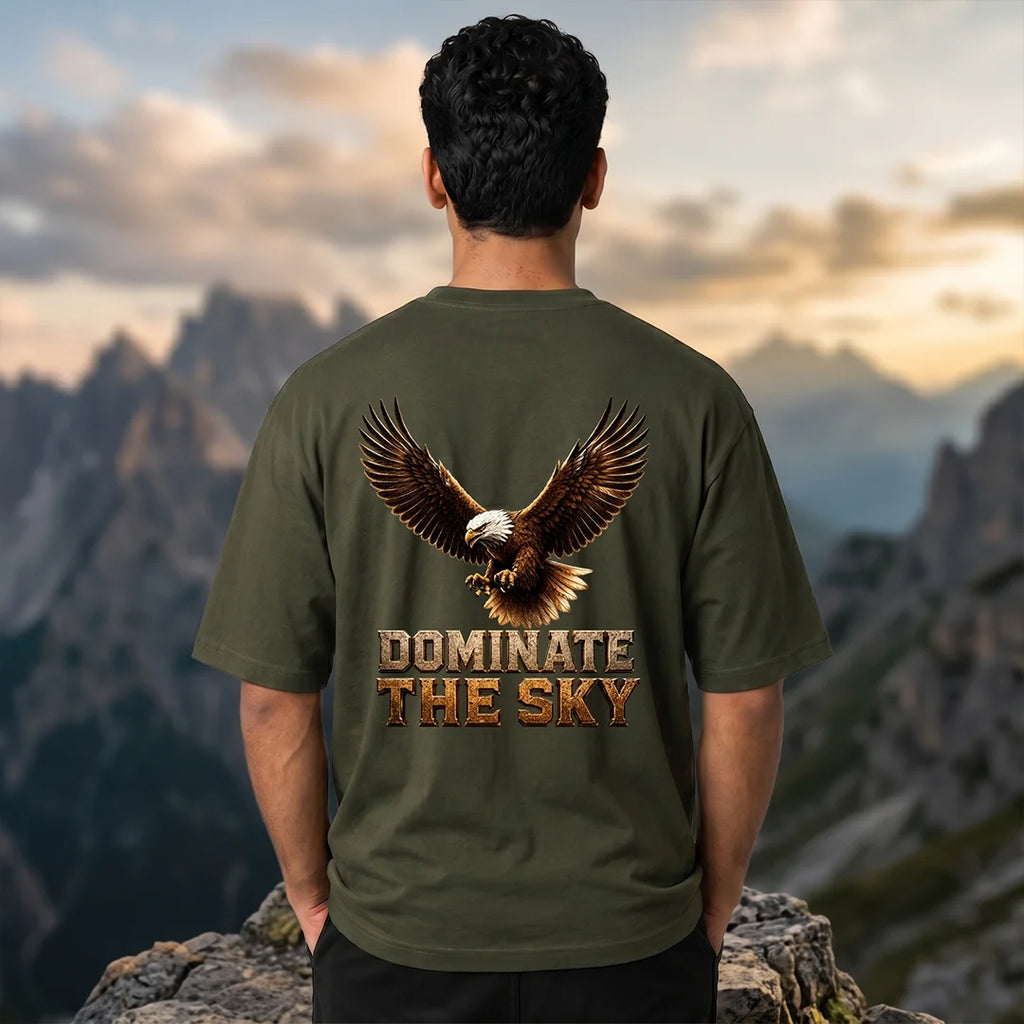 Men's India Air Force Eagle Graphic T-Shirt - 240 GSM Oversized