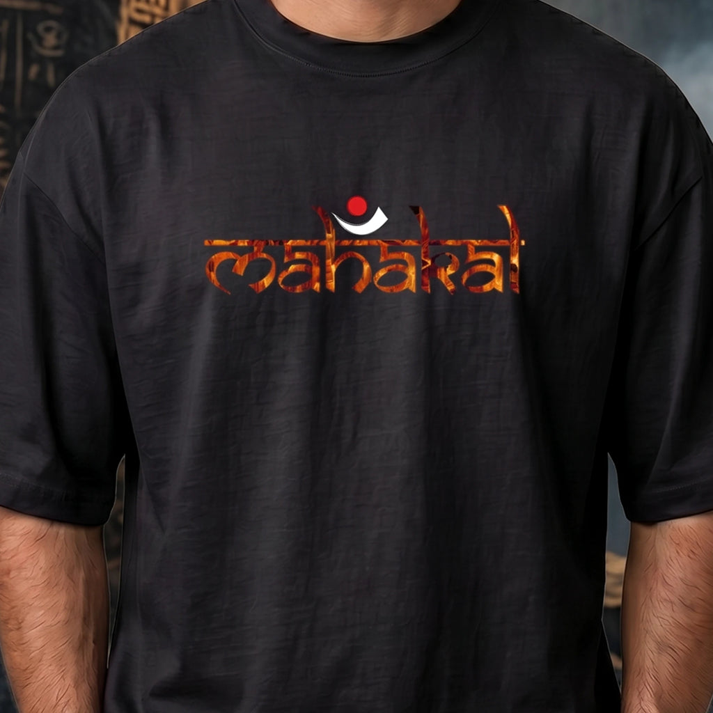 Lord Shiva Mahakal Graphic Printed Oversized T-Shirt | Premium 240 GSM Pure Cotton Breathable Dual-Print Devotional Tee