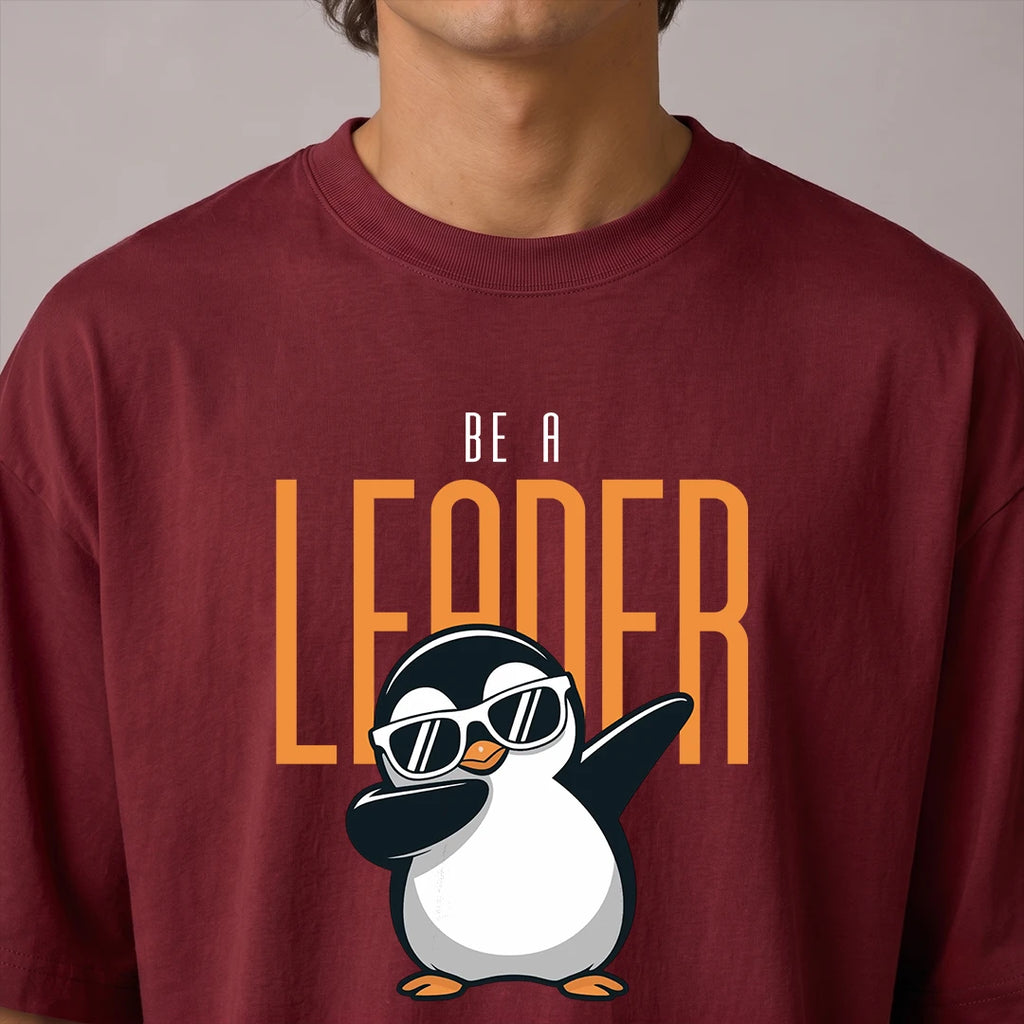 Excello Premium Oversized Graphic T-Shirt | 240 GSM Pure Cotton | Be A Leader
