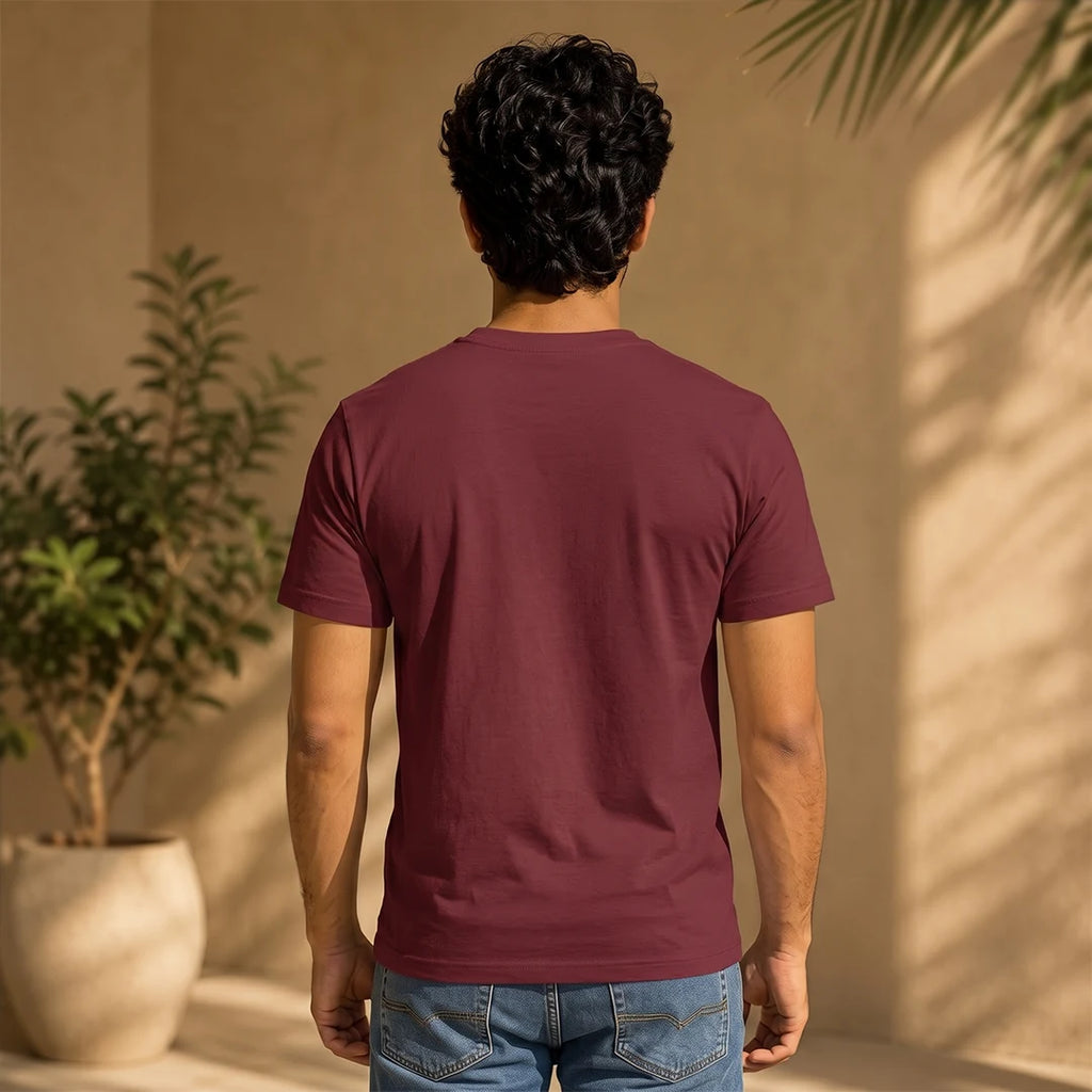 Men's Pure Cotton Regular Fit Kedarnath Tricolor Printed T-Shirt | 180 GSM Bio-Washed Spiritual Graphic Tee
