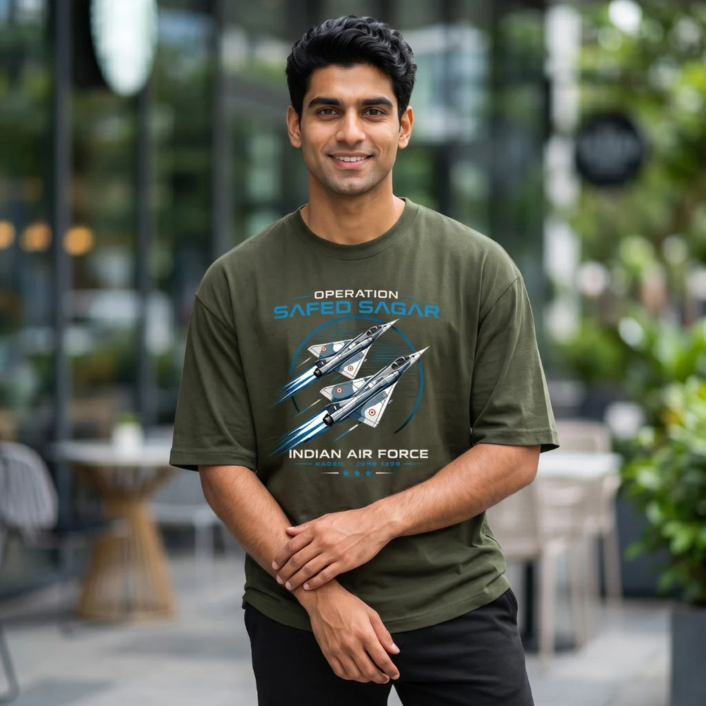 Indian Air Force Operation Safed Sagar Oversized T-Shirt - 240 GSM