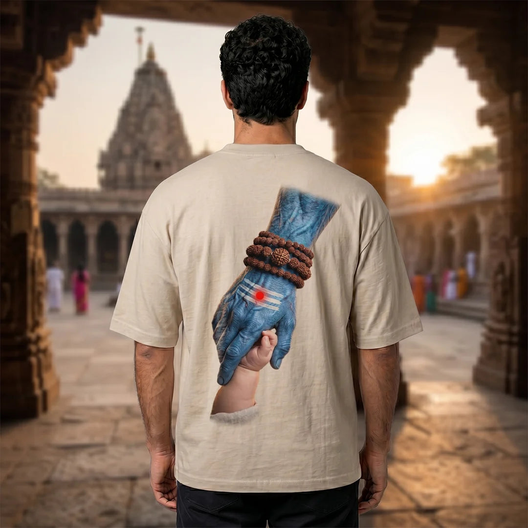 Mahadev Art Printed Heavyweight Oversized Tee | 240 GSM Breathable Drop Shoulder T-Shirt