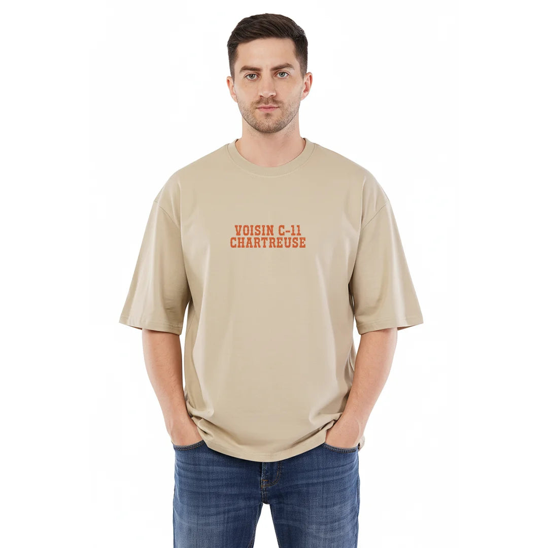 "Voisin C-11 Chartreuse" typography Vintage Hot Rod Graphic Oversized T-Shirt | 100% Pure Cotton 220GSM Heavyweight Retro Car Streetwear Tee