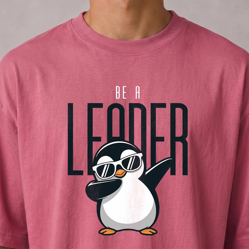 Excello Premium Oversized Graphic T-Shirt | 240 GSM Pure Cotton | Be A Leader