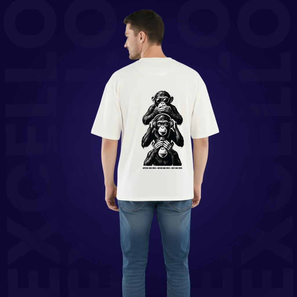 Men's Premium 220 GSM Oversized Cotton T-Shirt - "Keep Silent" Graphic Print Tee
