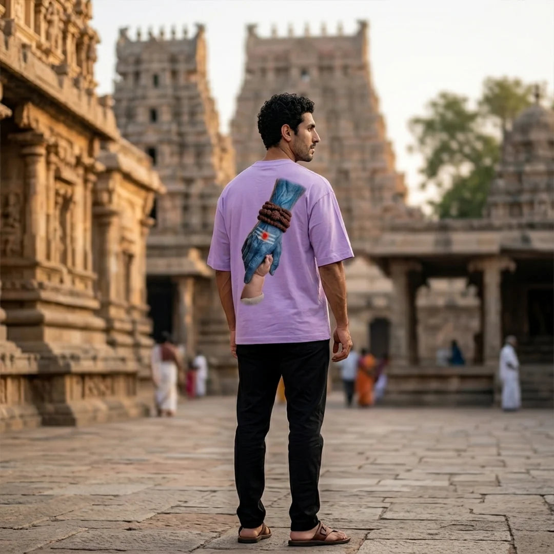 Mahadev Art Printed Heavyweight Oversized Tee | 240 GSM Breathable Drop Shoulder T-Shirt