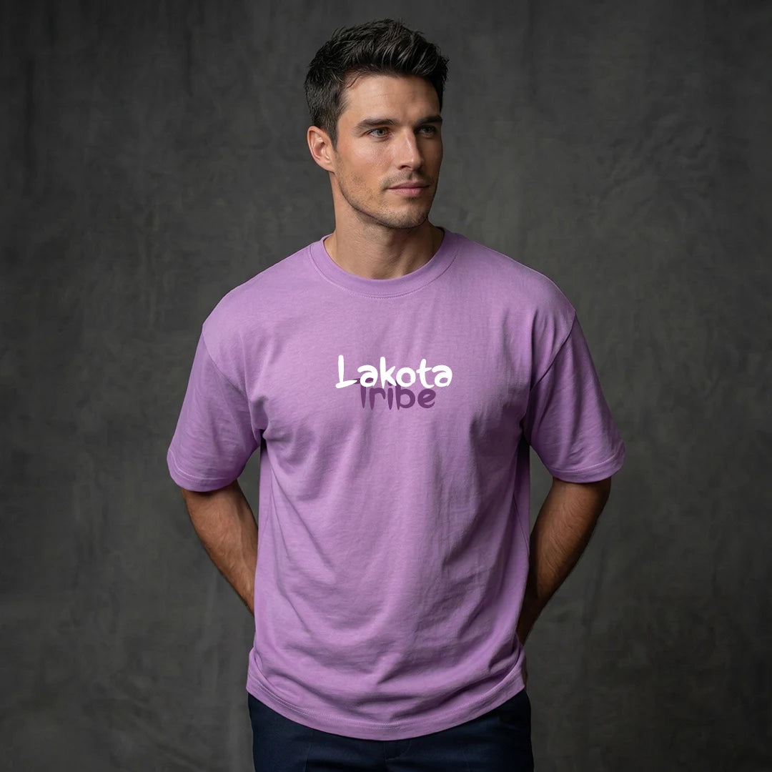 "Lakota Tribe" Chief Graphic Oversized T-Shirt – Lavender