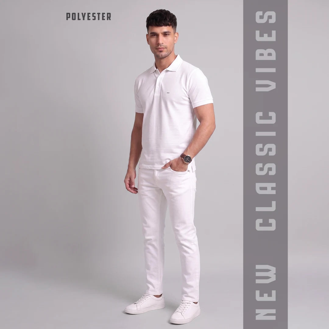 Excello Premium Men's Aeropiq Polo T-Shirt | Wrinkle-Free 100% Nanopoly