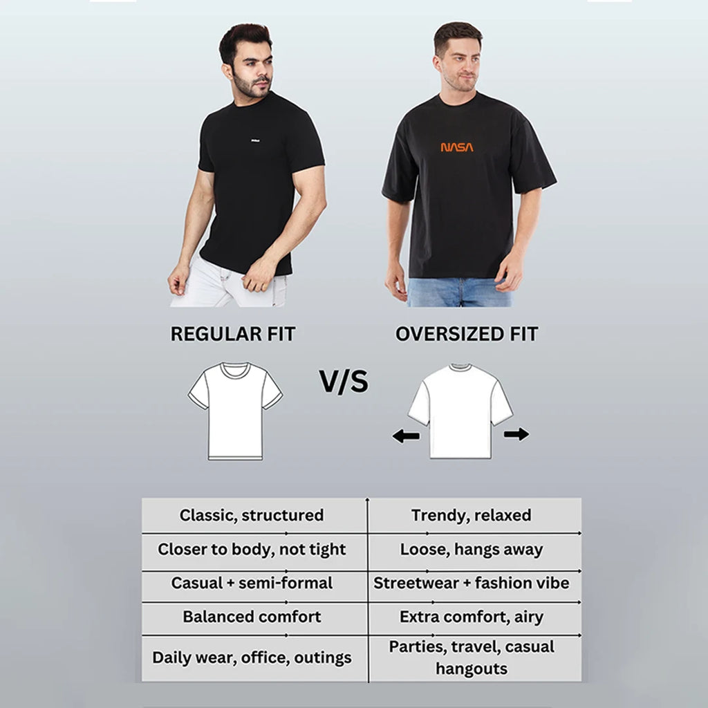 NASA Astronaut Oversized T-Shirt | Men's Black Graphic Back Print Tee