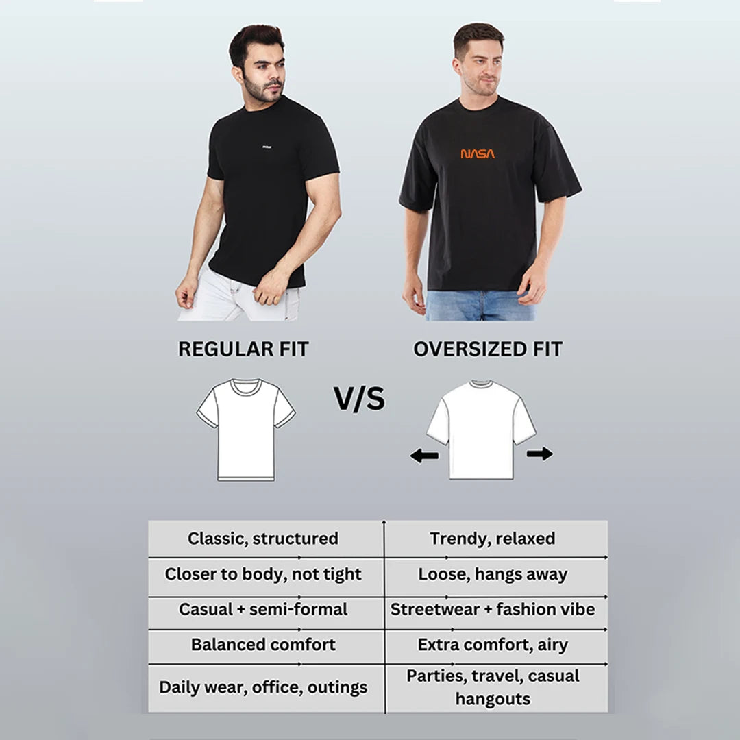 NASA Astronaut Oversized T-Shirt | Men's Black Graphic Back Print Tee