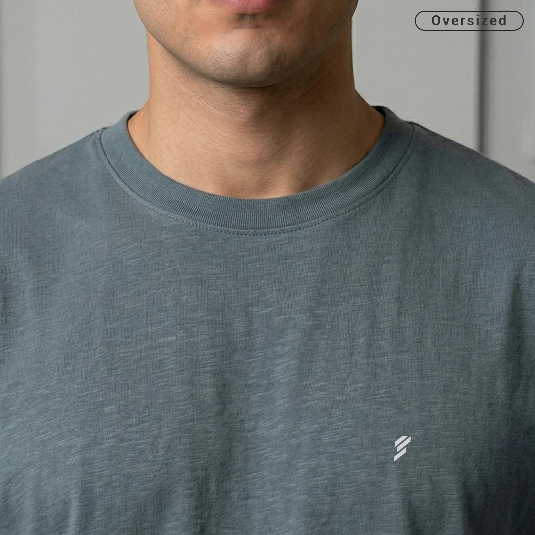 Premium 240 GSM Heavyweight Oversized T-Shirt – 100% Pure Cotton Minimalist Chest Logo Tee