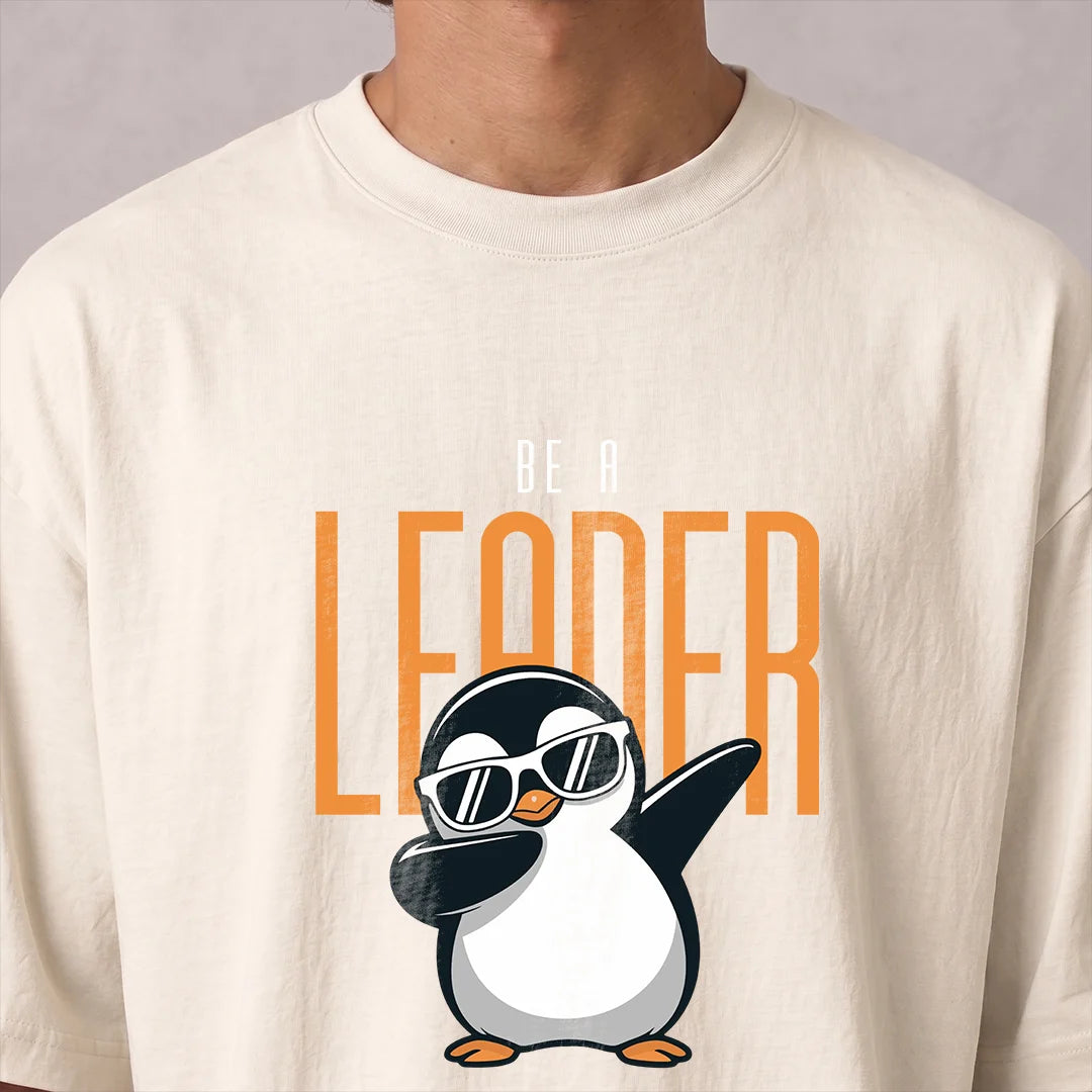 Excello Premium Oversized Graphic T-Shirt | 240 GSM Pure Cotton | Be A Leader