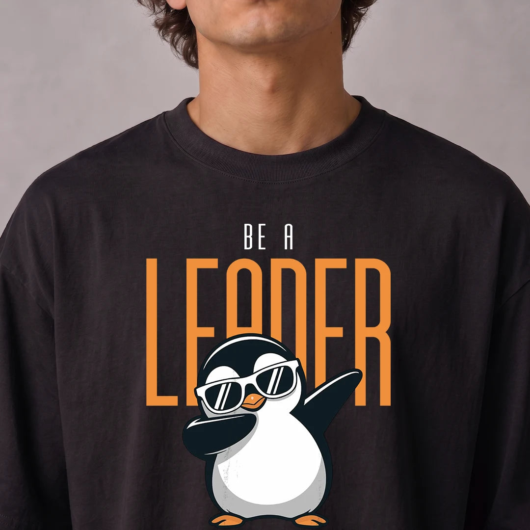 Excello Premium Oversized Graphic T-Shirt | 240 GSM Pure Cotton | Be A Leader