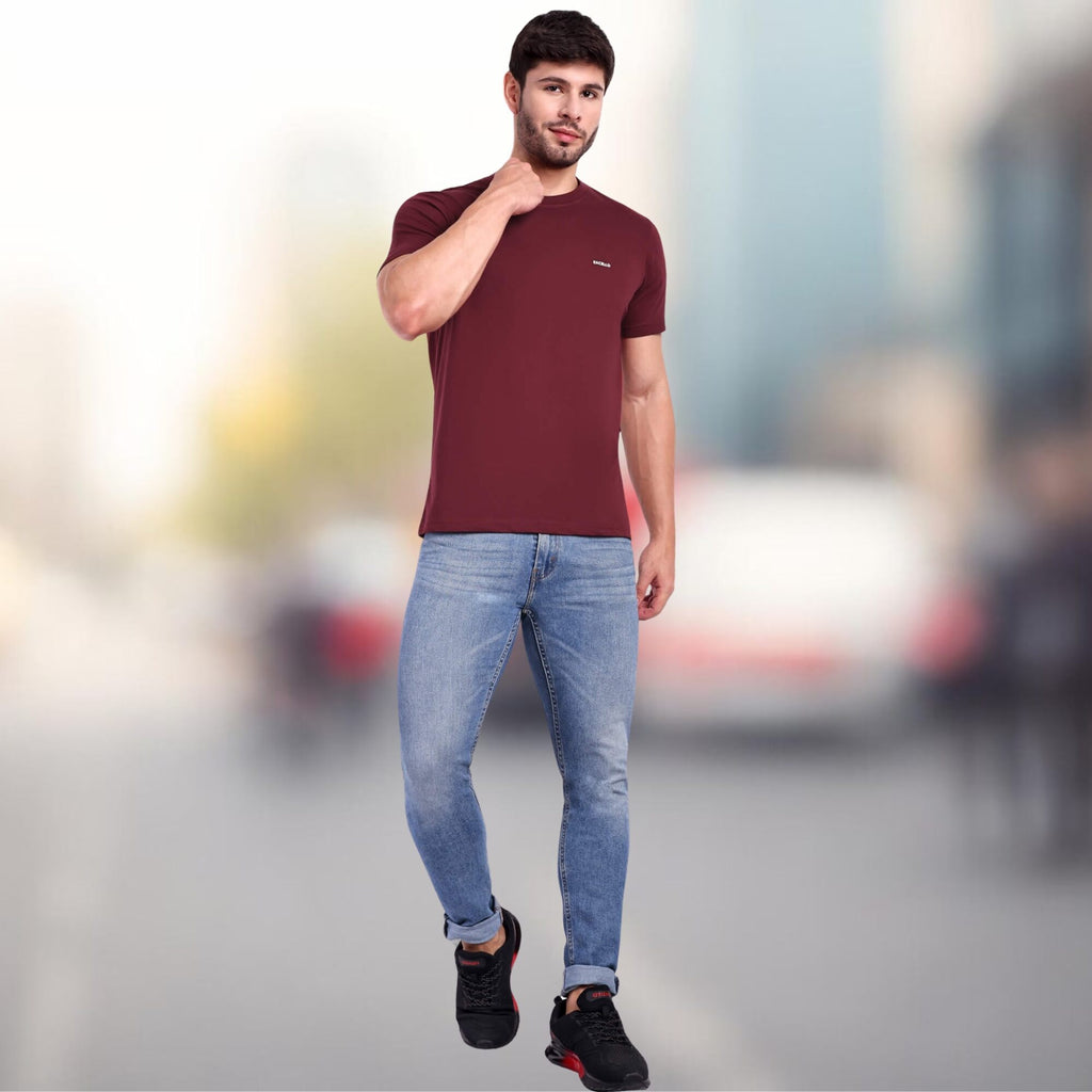 Men's 100% Pure Cotton T-Shirt – Regular Fit | Soft, Breathable & Stylish