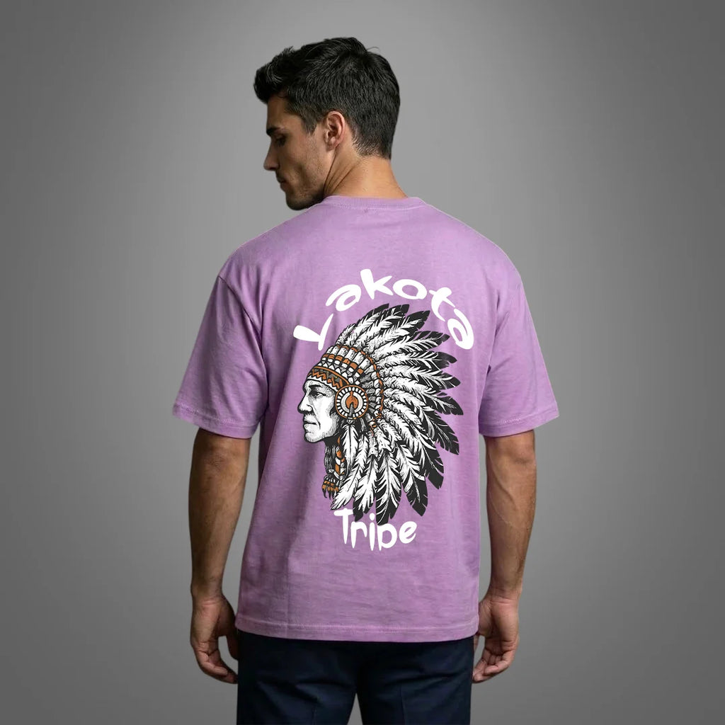 "Lakota Tribe" Chief Graphic Oversized T-Shirt – Lavender