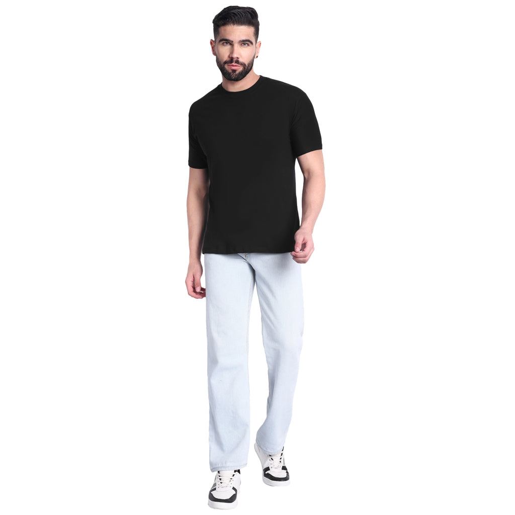 Men's Premium Cotton Solid Round Neck T-Shirt | Regular Fit Half Sleeve Casual T-Shirt for Daily Wear