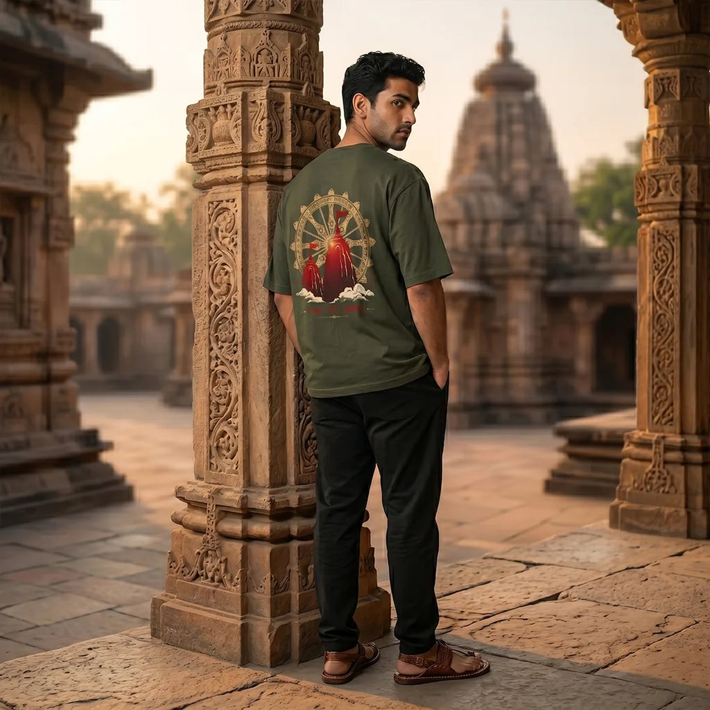Excello Premium "Shraddha Seva Samarpan" Oversized Graphic T-Shirt