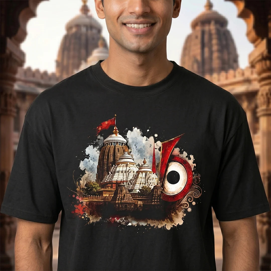Premium Puri Jagannath Temple Graphic Oversized T-Shirt - 240 GSM Pure Cotton