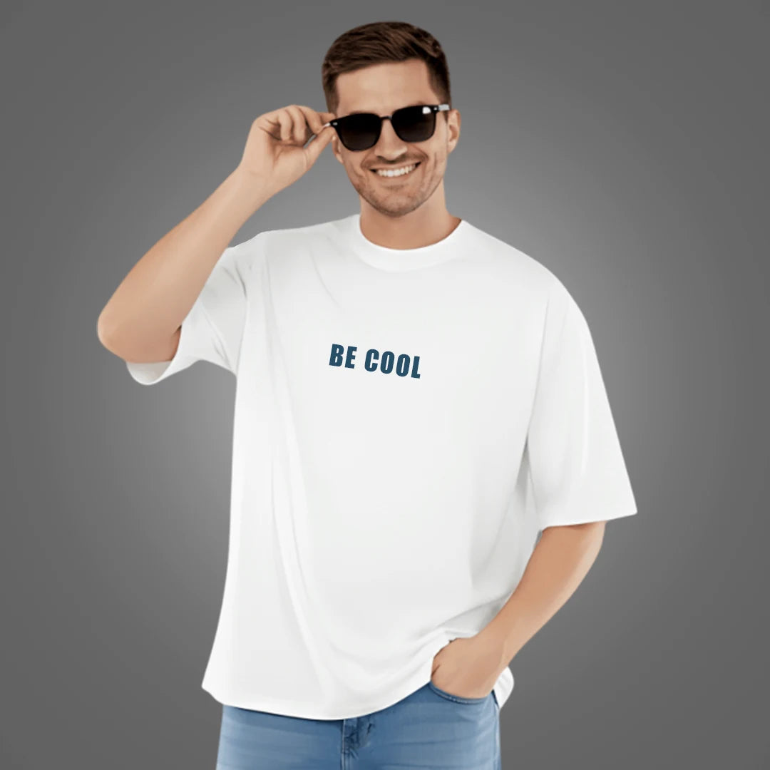 Premium "Be Cool" Tiger Graphic Oversized T-Shirt – 100% Rich Cotton, 220 GSM Heavyweight Streetwear Tee