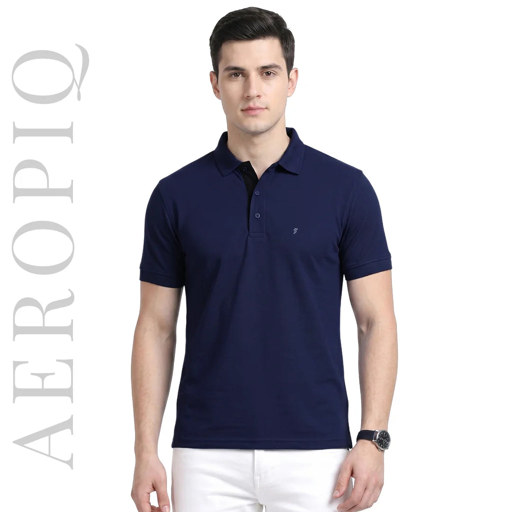 Men's Aeropiq Performance Polo – Wrinkle-Free Sustainable Nano Poly T-Shirt with Cotton-Like Feel