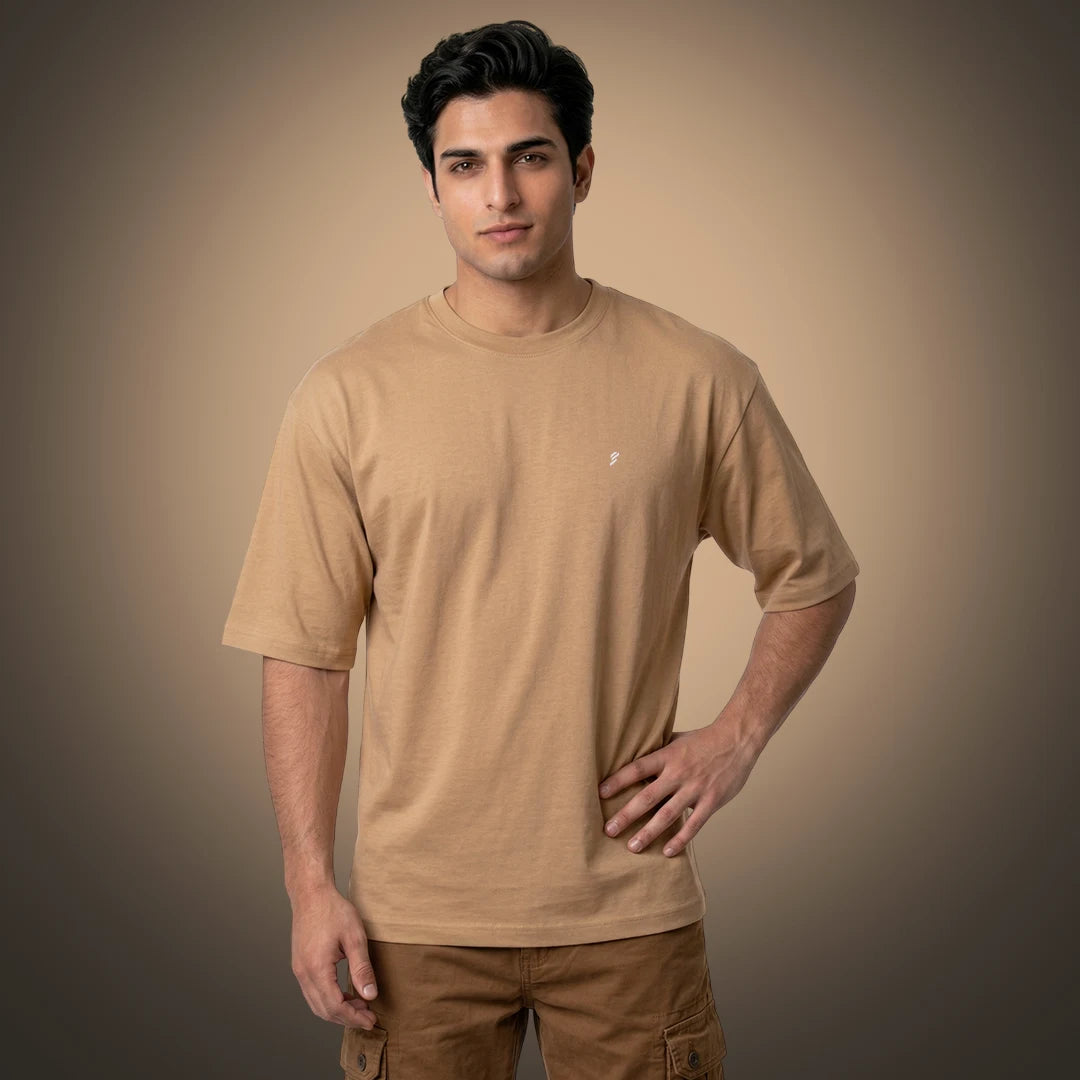 Premium 240 GSM Heavyweight Oversized T-Shirt – 100% Pure Cotton Minimalist Chest Logo Tee