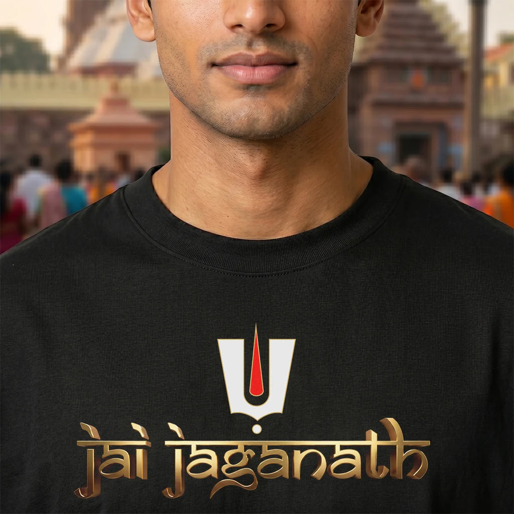 Premium Oversized Jai Jagannath Graphic T-Shirt - 240 GSM Pure Cotton, Soft Biowashed