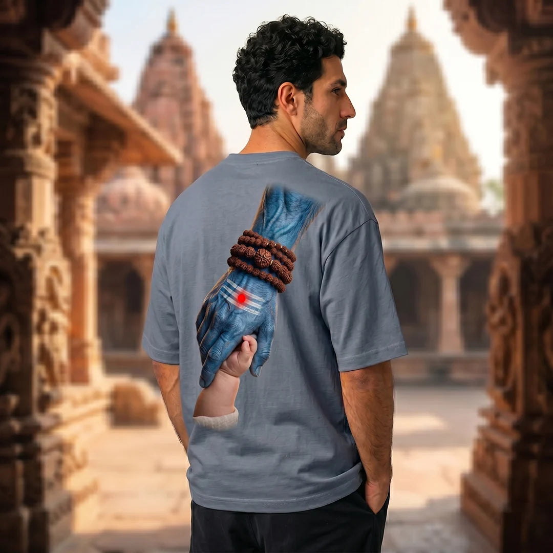 Mahadev Art Printed Heavyweight Oversized Tee | 240 GSM Breathable Drop Shoulder T-Shirt