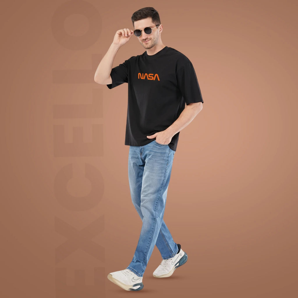 NASA Astronaut Oversized T-Shirt | Men's Black Graphic Back Print Tee
