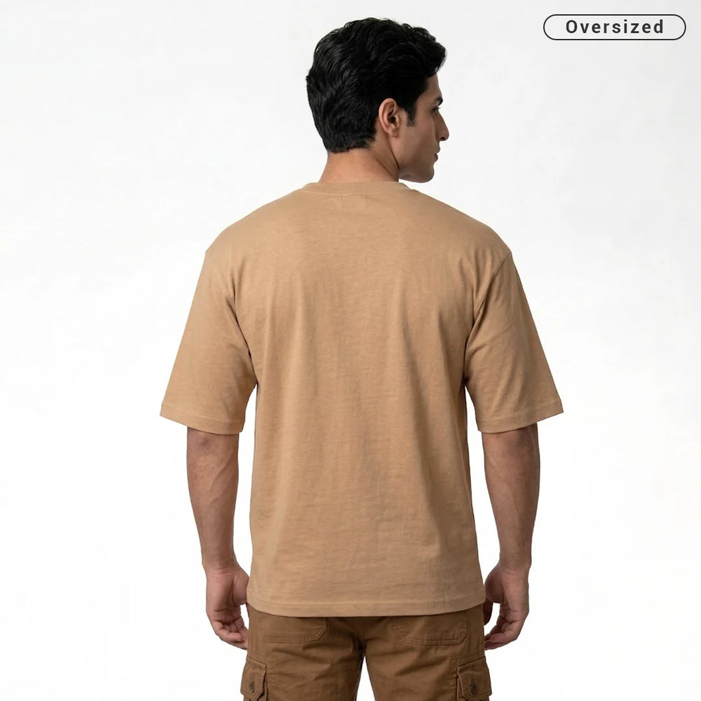 Premium 240 GSM Heavyweight Oversized T-Shirt – 100% Pure Cotton Minimalist Chest Logo Tee
