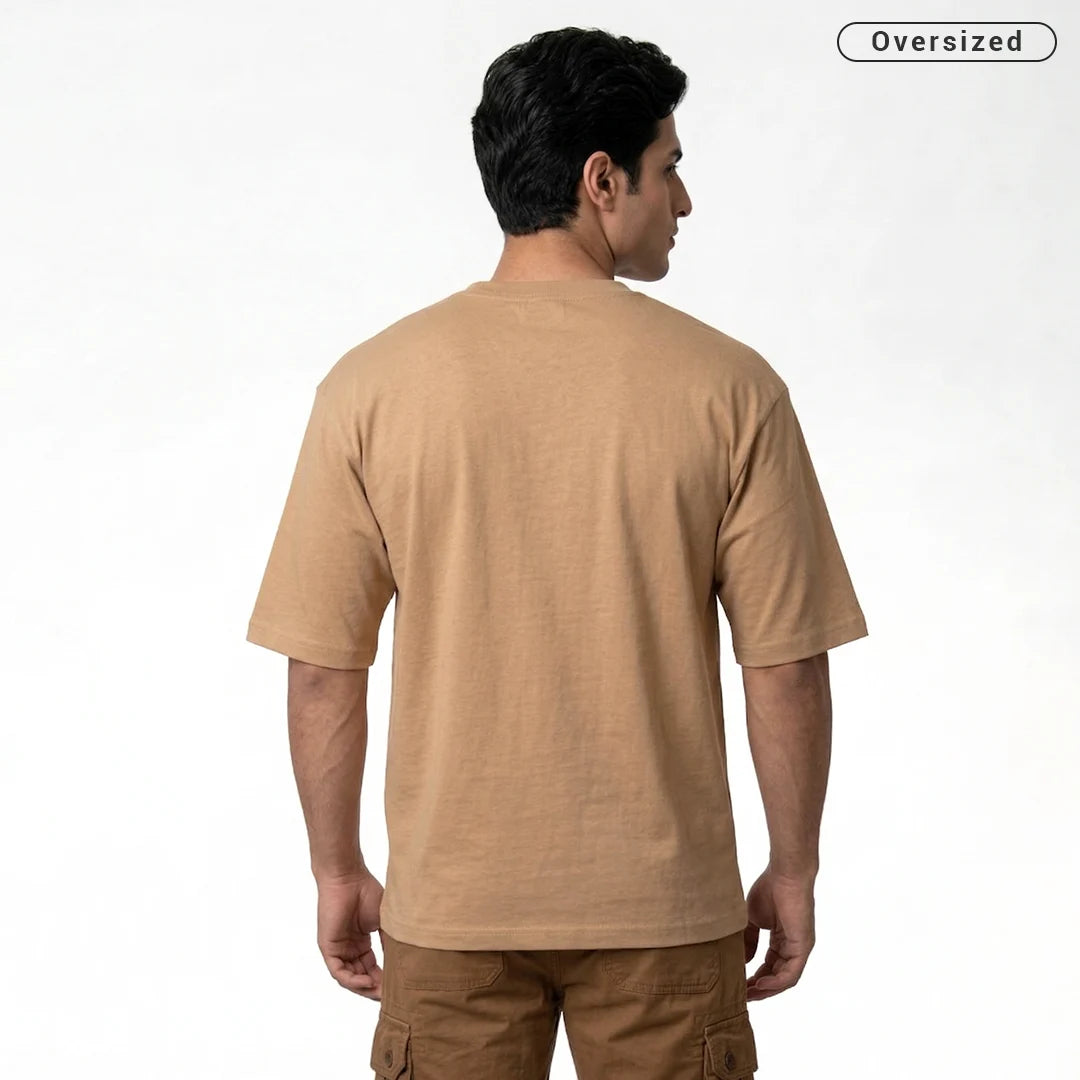 Premium 240 GSM Heavyweight Oversized T-Shirt – 100% Pure Cotton Minimalist Chest Logo Tee