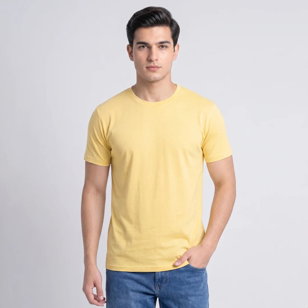 Premium Men’s Round Neck Pure Cotton T-Shirt Combo – 180 GSM Biowashed Regular Fit Half Sleeve Tees (Pack of 3)