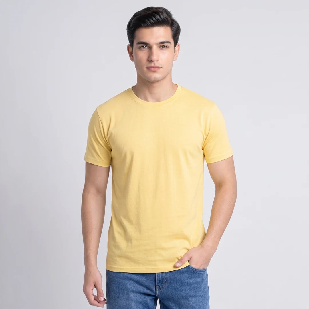 Premium Men’s Round Neck Pure Cotton T-Shirt Combo – 180 GSM Biowashed Regular Fit Half Sleeve Tees (Pack of 3)
