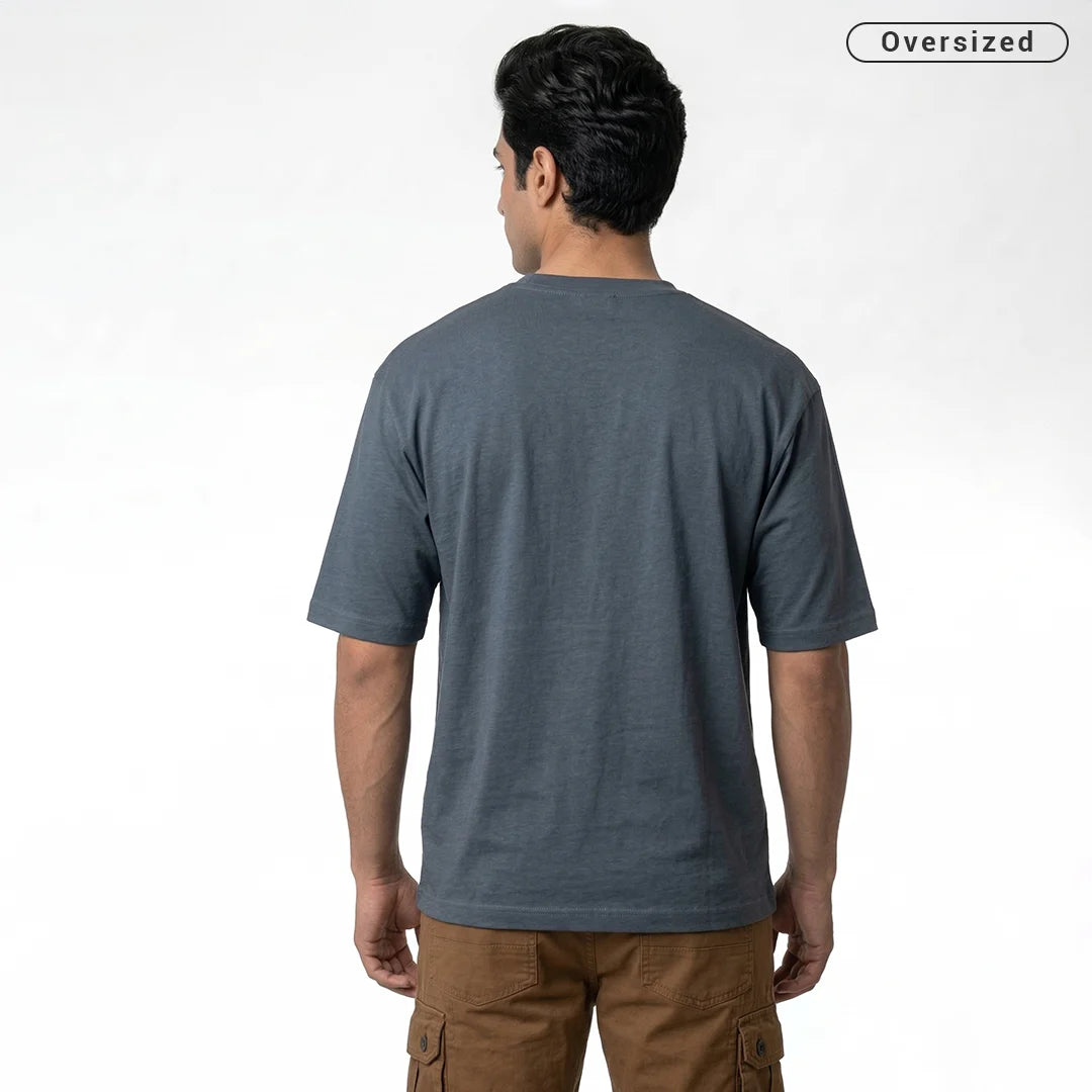 Premium 240 GSM Heavyweight Oversized T-Shirt – 100% Pure Cotton Minimalist Chest Logo Tee
