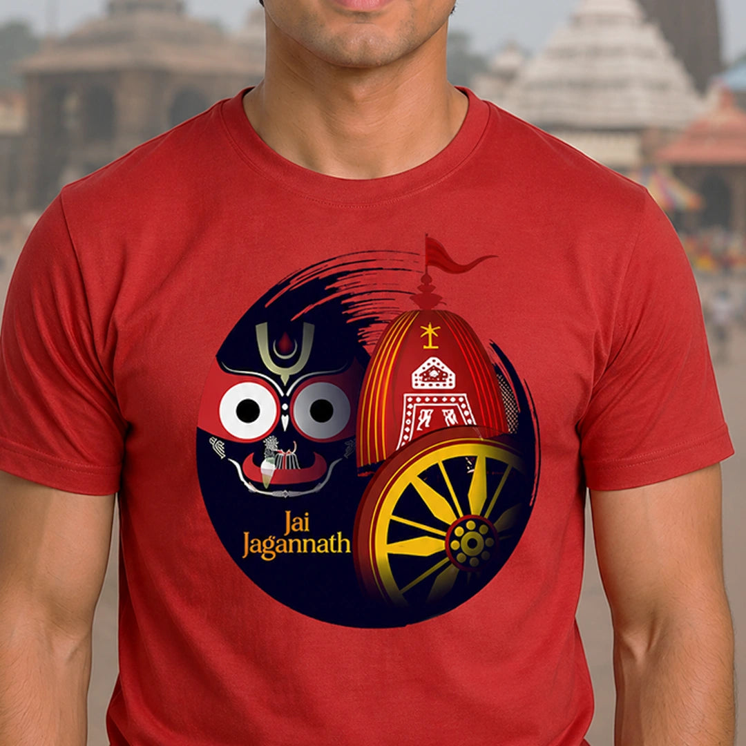 Lord Jagannath Devotional Festival Graphic T-Shirt – 180 GSM Heavyweight Half Sleeve Tee