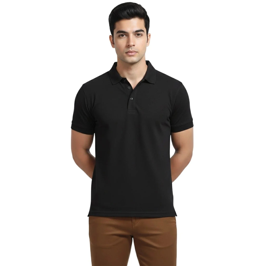 Aeropiq Men’s Premium Polo T-Shirt | 100% Nano Poly with Soft Cotton Feel | 210 GSM Breathable Regular Fit