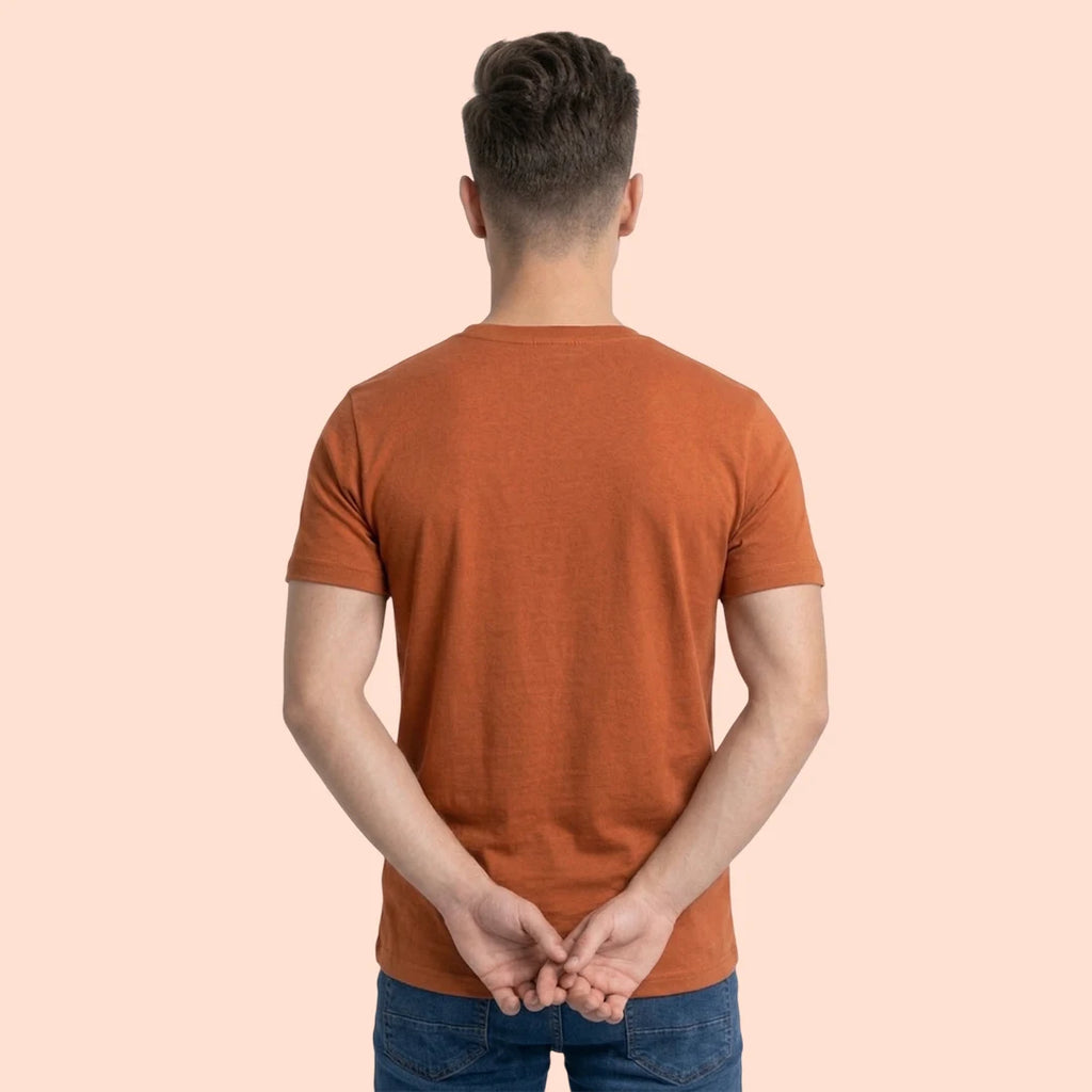 Men's Regular Fit Crew Neck T-Shirt, 100% Pure Cotton, 180 GSM, Breathable Everyday Wear
