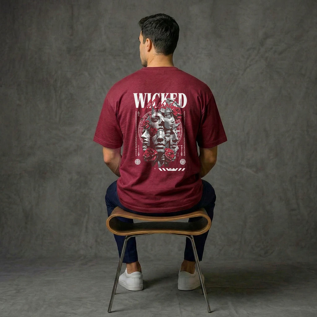 "Wicked Method" Graphic Oversized T-Shirt – Wine