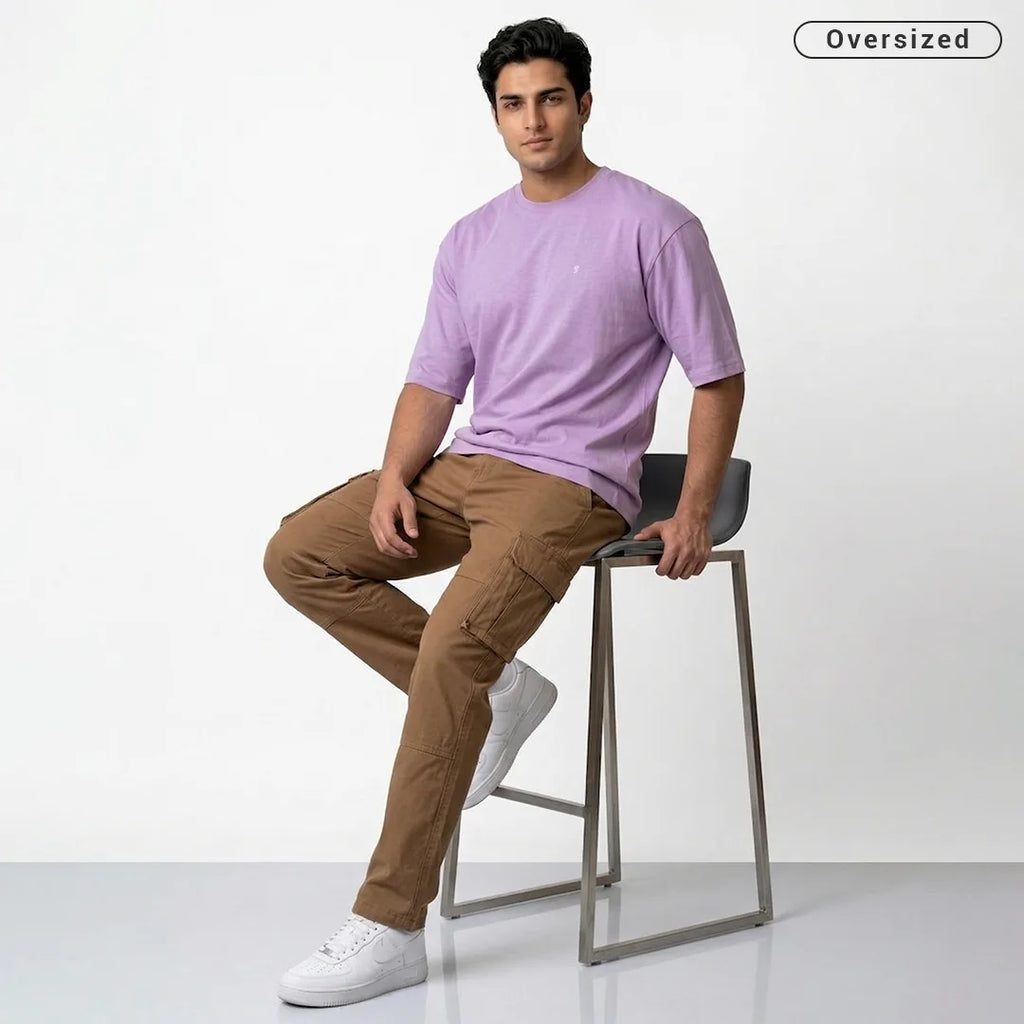 Premium 240 GSM Heavyweight Oversized T-Shirt – 100% Pure Cotton Minimalist Chest Logo Tee