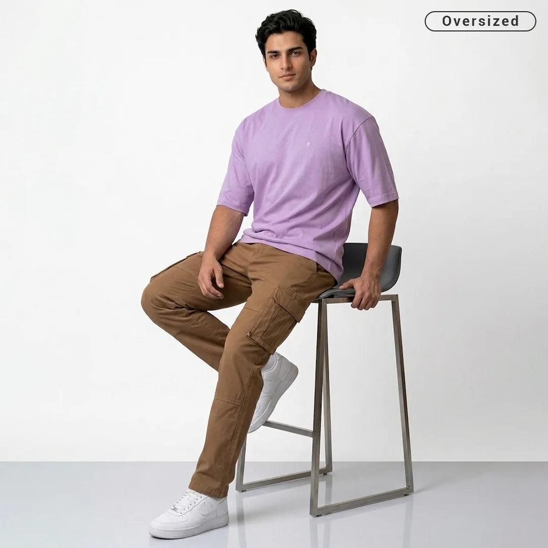 Premium 240 GSM Heavyweight Oversized T-Shirt – 100% Pure Cotton Minimalist Chest Logo Tee