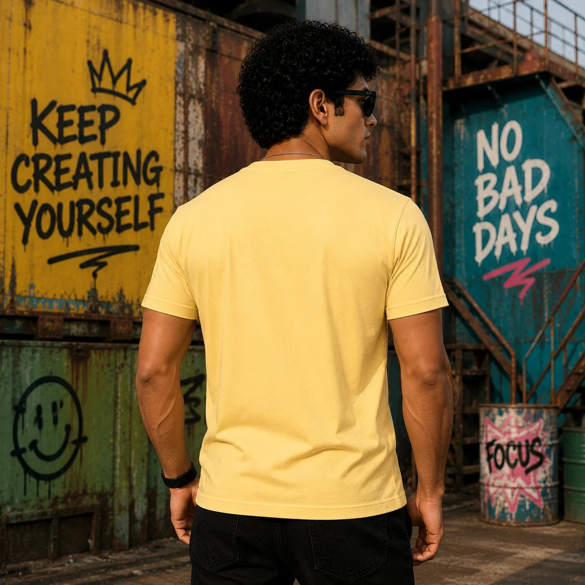 EXCELLO Men’s Plain Cotton T-Shirt (Regular Fit, Round Neck)